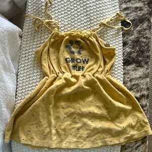 Terry yellow polka dot flower dress.